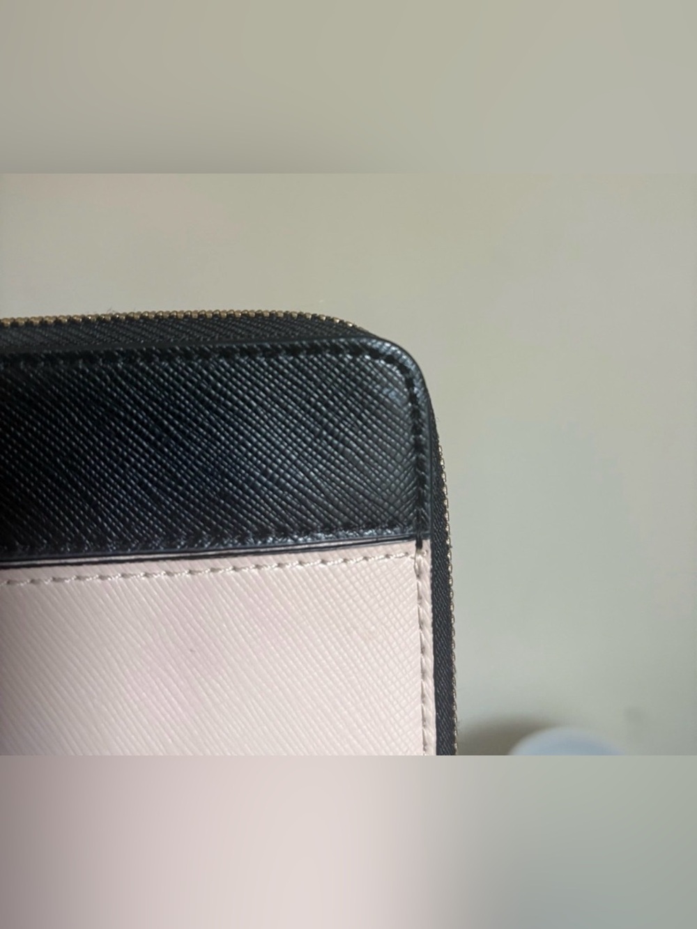 Kate Spade Staci Medium Bicolor Leather L Zip Wristlet Black Beige NWOT - Picture 13 of 13